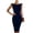 Navy, variant on Off The Shoulder Dresses for Women Elegant Midi Pencil Dress Portrait Collar Sleeveless Bodycon Fitted Flattering Business Work Office Attire Formal Cocktail Wedding Guest