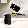 thumbnail image 4 of KOMI 4-Pack Bling Screen Protector for Apple Watch Series 9 8 7 41mm Case, Women Glitter Diamond Rhinestone Bumper Cover for iWatch Accessories 41 mm, 4 of 7