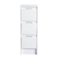 thumbnail image 4 of JERFIT 12 Inch Freestanding Bathroom Cabinet with 3 Soft-Close Drawers, Water-Resistant Plywood Storage Organizer for Toilet, Vanity, Bedroom, Glossy White Finish, 4 of 10