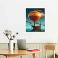 thumbnail image 2 of JRXY   Space Theme Canvas Wall Art Steampunk Airship Fantasy Picture Starry Night Sky Abstract Artwork Stretched And Framed for Kids Bedroom Classroom Ready to Hang 12x16 in, 2 of 4