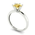 thumbnail image 2 of Solitaire Engagement Ring for Women - 1ct Yellow Moissanite in 18K White Gold Promise Ring, 2 of 6