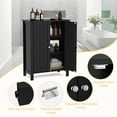 thumbnail image 6 of Giantex Bathroom Floor Cabinet, Freestanding Side Storage Cabinet with Double Doors and Adjustable Shelves, 23.5 x 12 x 31.5 inches (Black), 6 of 8