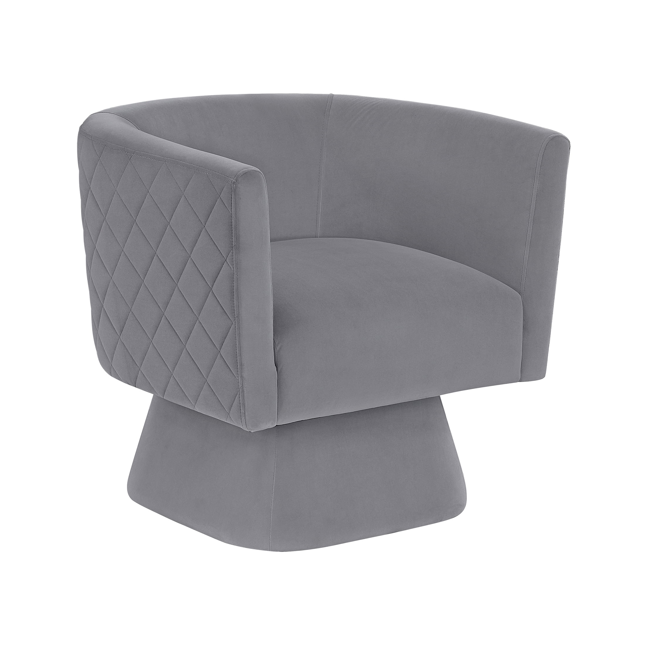 OakvillePark Valemont Velvet Swivel Barrel Chair, Gray