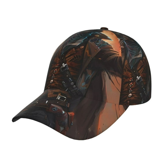 Honeii Steampunk Cowboy Cat Print Hat, Women's Baseball Hat Unisex Fit, Baseball Cap,Adjustable One Size