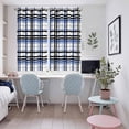 thumbnail image 5 of Blue Black Plaid Kitchen Curtains 63 Inch Length, Farmhouse Blue Black Checkered Grommet Top Bedroom Living Room Curtains, Light Filtering Cafe Curtain Drapes 2 Panels Set 104''x63'', 5 of 9