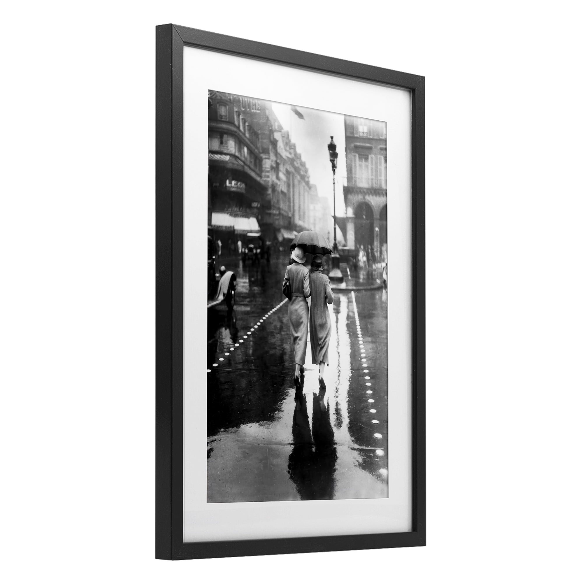 Stupell Industries Paris In The Rain Black Framed Print Under Glass, design by Vintage Hustle