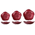 thumbnail image 1 of Juego de 3 fruteros de cristal decorativos en forma de flor (grande, mediano y pequeño), plato antideslizante for dulces, 1 of 6