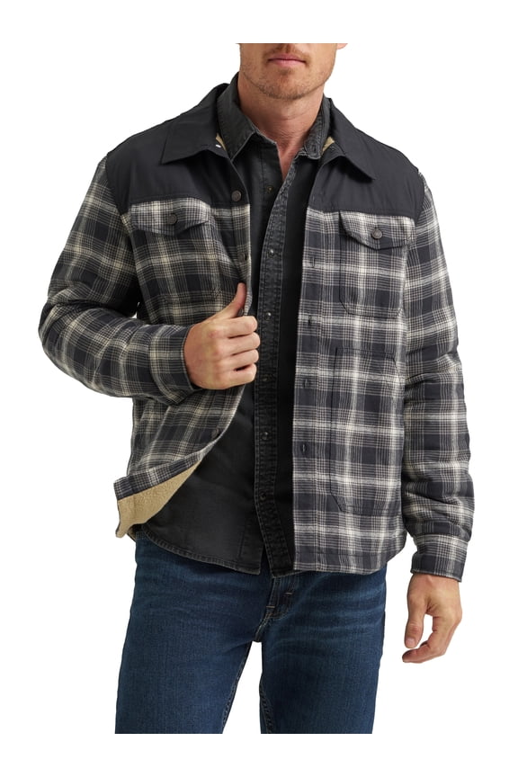 Men's and Big Men's Heavyweight Shirt Jacket with Sherpa Lining, S-3XL