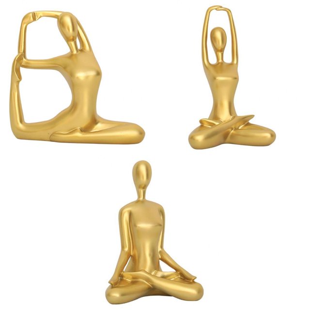 3 Estatuas de Yoga, Decoración para El Hogar Y La Oficina, Adorno de Librería Moderno. Macarena Figura de postura de yoga