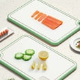 thumbnail image 5 of Cutting Board | Thickened Anti-Spill, Double-Sided Use, Non-Slip, Food Grade Polypropylene, Grinder Feature | Easy Clean | Hanging Hook | 14.57x10.24x0.39in | Green Orange, 5 of 8