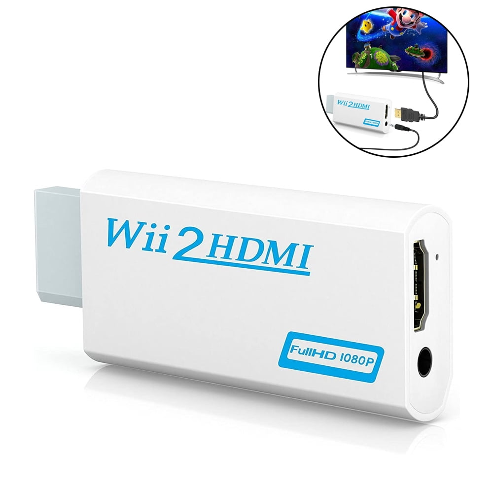 Wii To Hdmi Converter Wii Hdmi Adapter 1080p For Full Hd Device With 3 5mm Audio Jack Hdmi Output Compatible With Nintendo Wii Wii U Hdtv Monitor Supports All Wii Display Modes 7p Walmart Com
