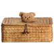 thumbnail image 1 of Cesta tejida de paja con tapa, caja tejida para encimera, caja de regalo multifuncional, 1 of 5