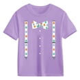 thumbnail image 4 of Toddler Girls Short Sleeve T-Shirts Crewneck Tops Easter Graphic Print T Shirt Top Size 2-3T , Purple, 4 of 4