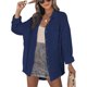 thumbnail image 1 of Blusa de manga larga de gran tamaño con cuello vuelto y un solo pecho con bolsillo frontal para mujer, blusa informal de gran tamaño para verano, 1 of 7