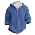 thumbnail image 4 of AWZXDE Boys Summer Hooded Shirt Long Sleeve Button Down Beach Top Breathable Solid Color Casual Wear For Youth Children Blue, 4 of 4