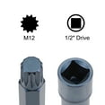 thumbnail image 3 of Uxcell Enchufe de broca spline métrica M12 de 1/2 pulgada, longitud de 4 pulgadas, 3 of 5