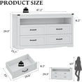 thumbnail image 2 of FANRAL 4 Drawers Dresser & Open Shelf for Bedroom,Modern Wooden Chest of Drawers with LED Light,Storage Organizer Dresser for Closet,White Dresser, 2 of 7
