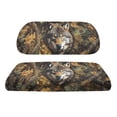 thumbnail image 2 of Pzuqiu Wolf & Woodland Camo Golf Cart Seat Cover Set - 2-Piece Stretch-Fit Protector | Breathable, Washable, Compatible with EZGO, Club Car, Yamaha, 2 of 9