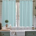 thumbnail image 2 of Geometric Stripes Blue Kitchen Curtains 63 Inch Length, Polka Dots Abstract Modern Tiers Curtains for Living Room Berdoom Bathroom, Light Filtering Drapes Window Treatment 2 Panels 42"Wx63"L, 2 of 9