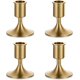 thumbnail image 1 of Candelabros cónicos, candelabro de oro grueso y pesado para centro de mesa, recepción de boda, decoración festiva de repisa navideña o decoración del hogar, juego de 4, 1 of 5