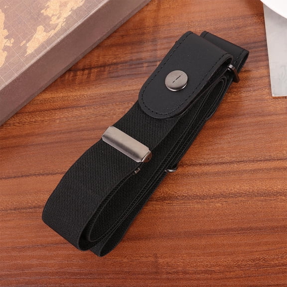LOLIPPYY Black Elastic No Buckle Stretch Belt for Women's Ideal for Pants and Dresses Made of Durable PU Material
