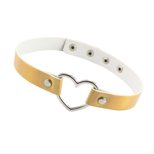 PU Collar de material cuero Punk Gargantilla Collar Joyería - Amarillo Salvador collar gargantilla pu