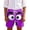 Purple, variant on Boys Basketball Shorts Boys Casual Shorts With Playful Face Prints Comfortable Elastic Waist Playwear For Kids
