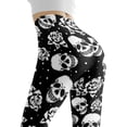 thumbnail image 6 of Jeiento Gothic Skull Women's High Waisted Yoga Pants Stretch Leggings Rose Soft Tummy Control Workout Running Gym Yoga Pants for Teen Girls, Black, Size XS, 6 of 8