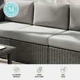 thumbnail image 5 of Martha Stewart Indoor-Outdoor Modular Patio Sectional Sofa Center Seat in Gray Rattan Wicker with Gray All-Weather Cushions, 5 of 12