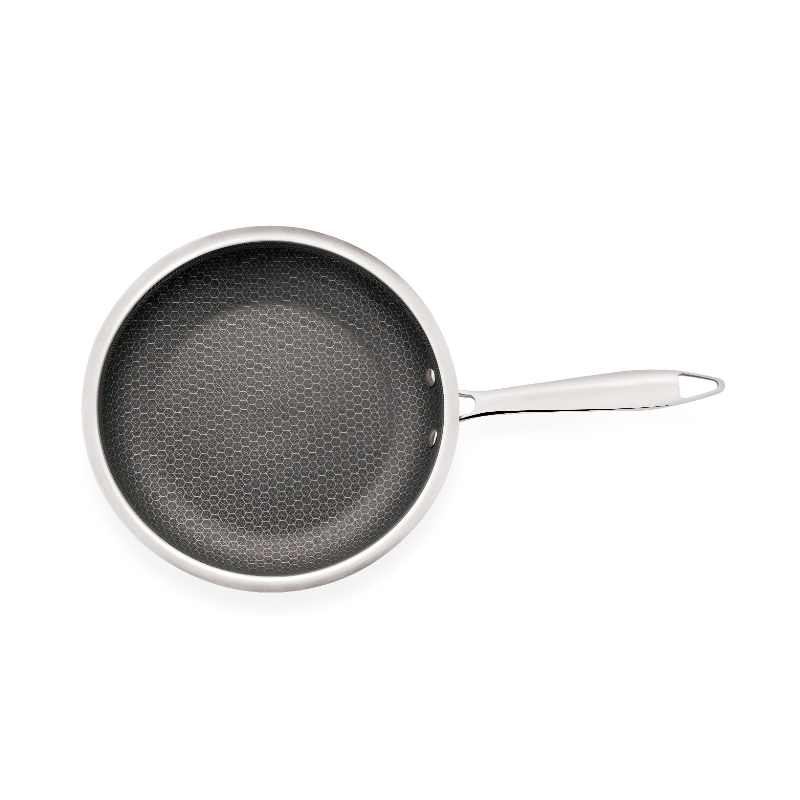 Mainstays 8 in Tri-Ply Stainless Steel Hybrid Non-Stick Fry Pan with Cool-Touch Handle