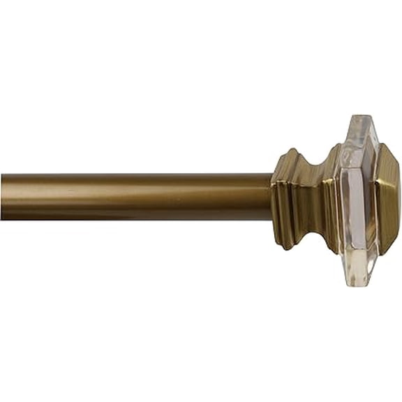 Urbanest Adjustable Single Curtain Rod Set Cassini Finials – 1 - Inch Diameter, With Renaissance Gold Rod, 28–48 Inches
