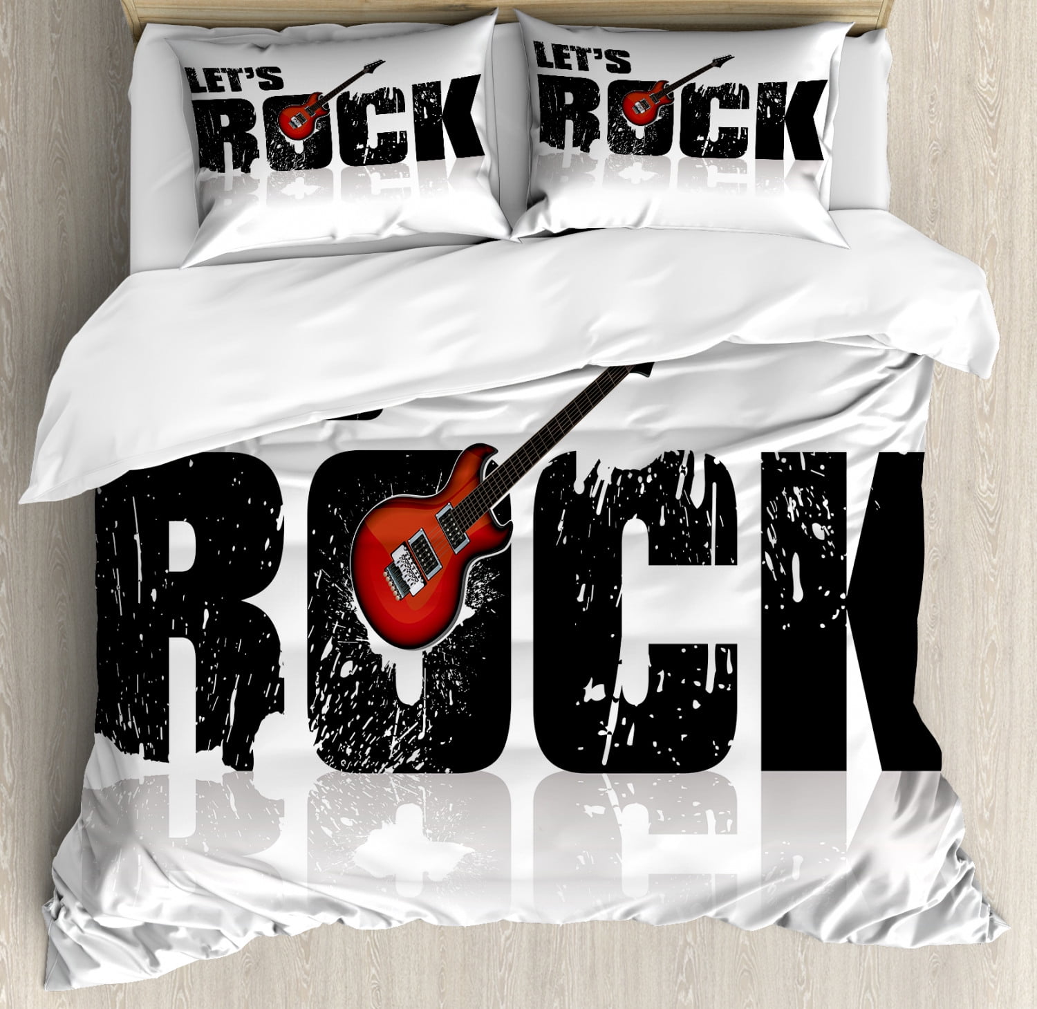 Rock Music Duvet Cover Set Twin Queen King Sizes with Pillow Shams Bedding Decor 