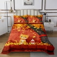 thumbnail image 1 of Little Cat Bedspread Set Fall Leaves Quilt Set Twin,Maple Tree Coverlet Set Autumn Plant Leaf Quilted,Cartoon Pet Animal Kitten Cute Room Decor, 1 of 5