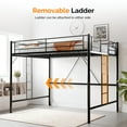 thumbnail image 5 of Zimtown Queen Loft Bed, Metal Bunk Bed Frame,Black, 5 of 10