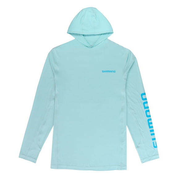 Shimano Fishing Long Sleeve Hooded Performance Tee - Sky, SM [ATEESUNLSHSSK]