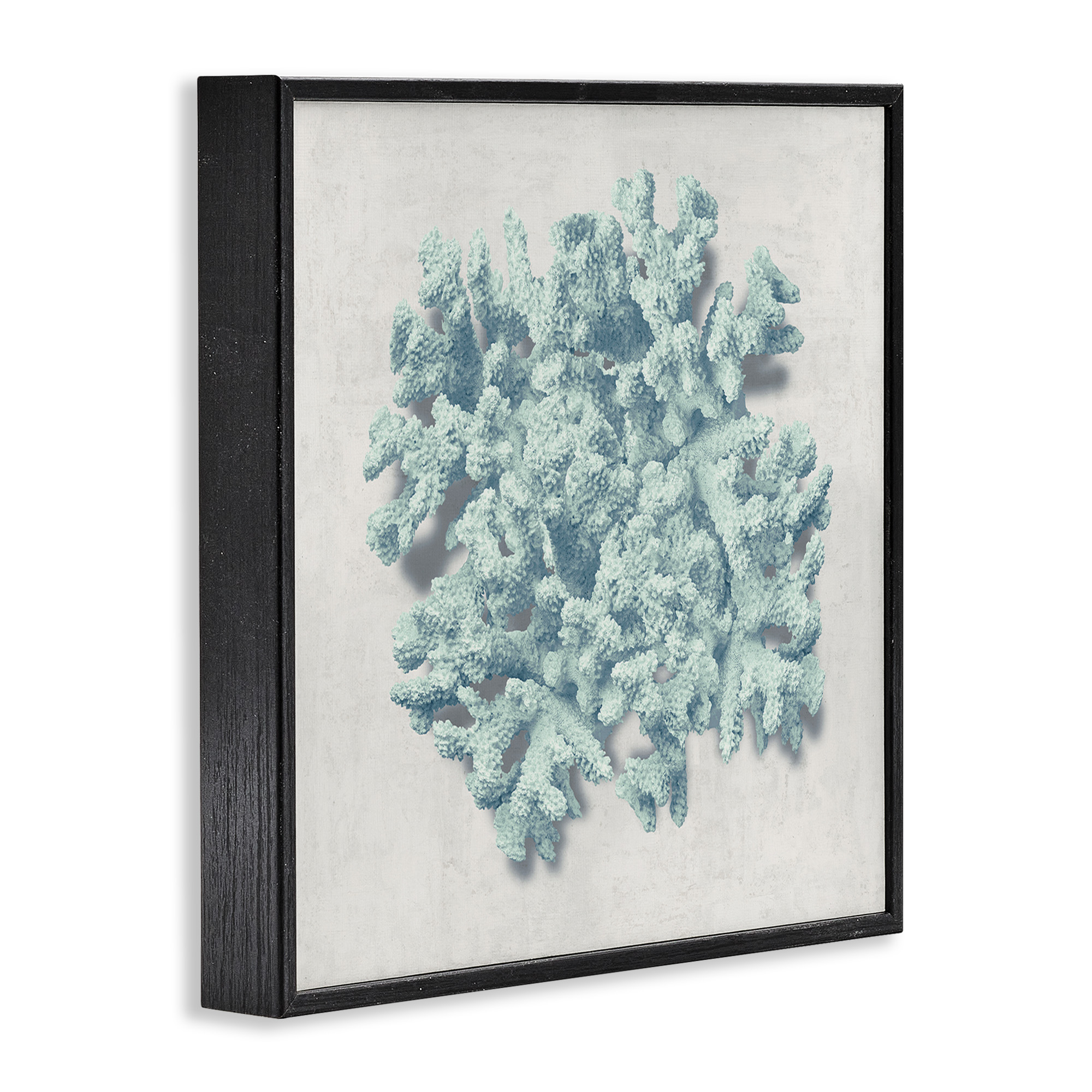 Stupell Industries Coral Blue Sea Beach Design Nature Painting Black Framed Art Print Wall Art, 24 x 24