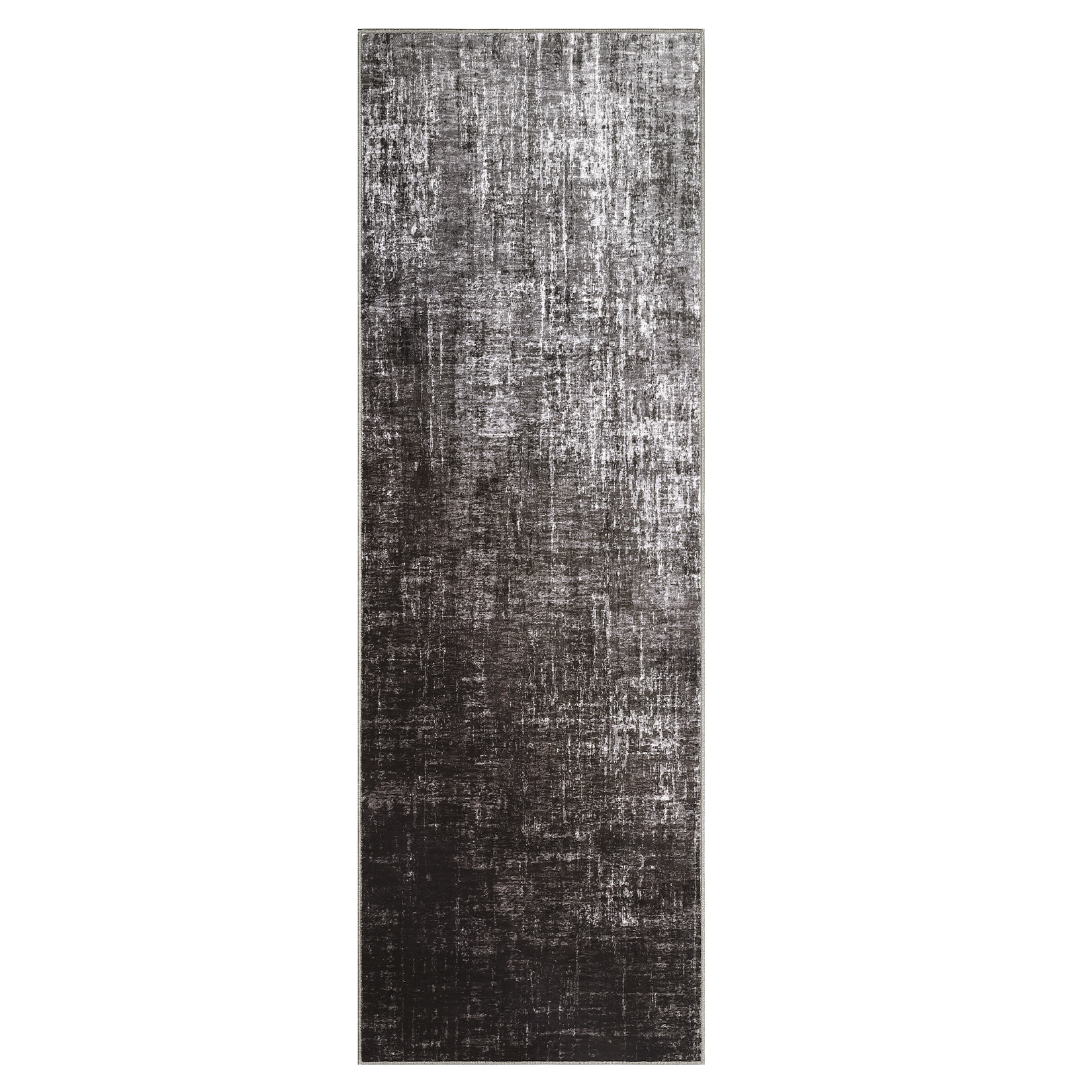 GlowSol 2'x6' Hallway Runner Rug Indoor Modern Abstract Non Slip Bedroom Runners for Laundry Kitchen, Black Gray
