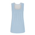 thumbnail image 4 of Yubnlvae Light Blue Summer Tank Tops for Women 2025 Loose Fit Pleated Square Neck Sleeveless Shirt Curved Flowy Vest Basic Cotton Tee, L, 4 of 6