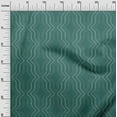 thumbnail image 3 of oneOone Velvet Teal Green Fabric Geometric Allover Modern Traditional Sewing Material Print Fabric By The Yard 58 Inch Wide, 3 of 4