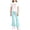 Blue, variant on Yuanlook Kids Matching Outfit Set Short Sleeve Crew Neck Top Elastic Flare Pants Bow Print Casual Set for Girls