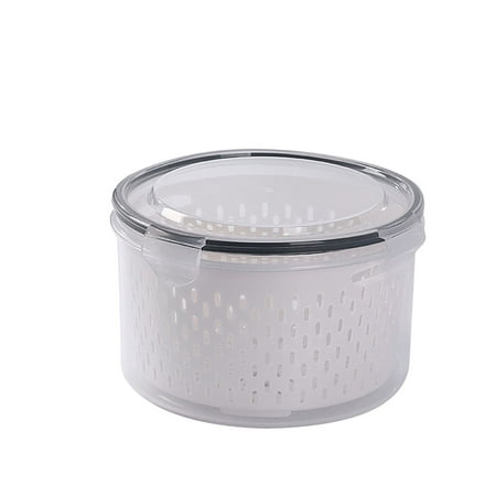 

hoksml Fruit Vegetable Storage Containers for Fridge Draining Fresh Containers 3 in 1 Produce Storage Containers Large Organizer Bins with Lid & Colander Festival Clearance Gifts