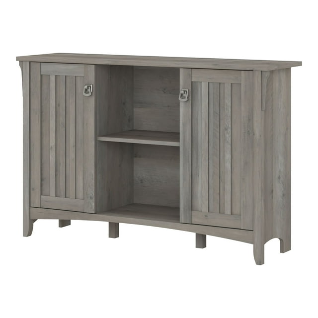 Bush Furniture Salinas Accent - Armoire de Rangement - 3 Tablettes - 2 Portes - Gris Bois Flotté