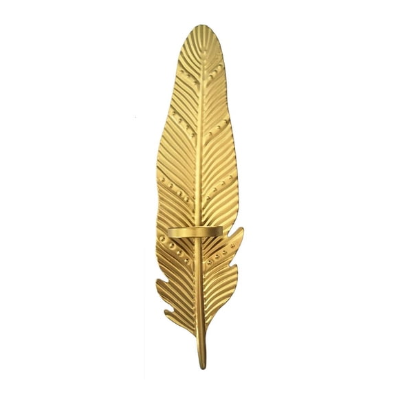 HILOGEL Decorative Gold Candlestick Wall-mounted Metal Leaf Candlestick for Creative Wall Decoration Hanging Sconce for Home Dec
