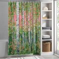thumbnail image 3 of Green Forest Plant Fabric Shower Curtain Tree Illustration Pink Washable Shower Curtains for Bathroom, Waterproof Bath Curtain with Hooks Home Decor 72x84in, 3 of 8