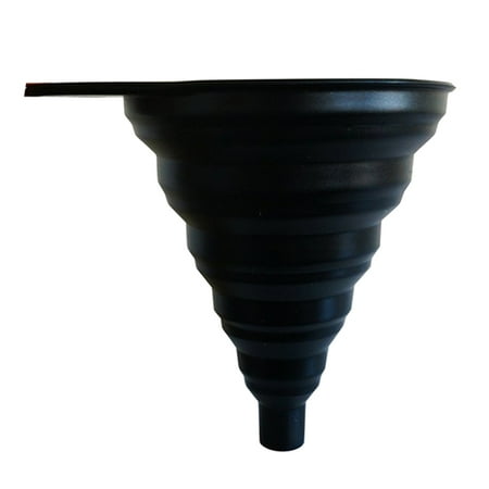 Collapsible Funnel Silicone Foldable Kitchen Water Bottle Silicone Foldable Liquid Powder Transfer Funnel black