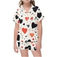 thumbnail image 1 of ameIAEA Valentines Day Pajamas Kids Short Sleeve Button Down Sleepwear Print Pjs Loungewear, 1 of 5
