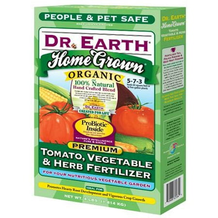 Dr Earth 704 Home Grown Tomato, Vegetable & Herb Organic Fertilizer, 5-7-3, 4-Lb. (Best Fertilizer For Tomatoes In Containers)