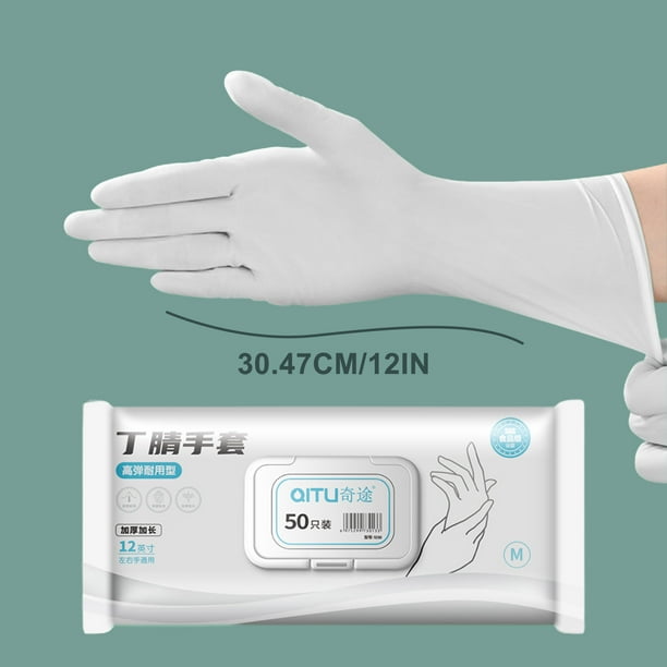 Guantes para Mujeres Guantes de Lavavajillas Desechables para Limpieza Doméstica, Cocina Duradera, Grado Alimentario, Nitrilo Extendido, Impermeable, Adhesivo Delgado para Uso Doméstico