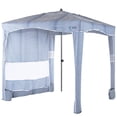 thumbnail image 1 of UPWELL Tienda de campaña de playa, toldo de fácil instalación, refugio solar, sombra de cabaña fresca con protección UV UPF 50+, sombrilla de playa portátil, muro solar al aire libre con bolsillos de, 1 of 5