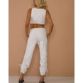thumbnail image 3 of U-Wear Women’s 2-Piece Sweatsuit – Crop Tank Top and Sweatpants Tracksuit, White, Large, 3 of 11